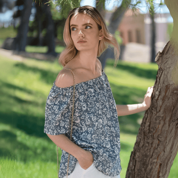 Linen Tales Porcelain Flowers Linen Jazz Top