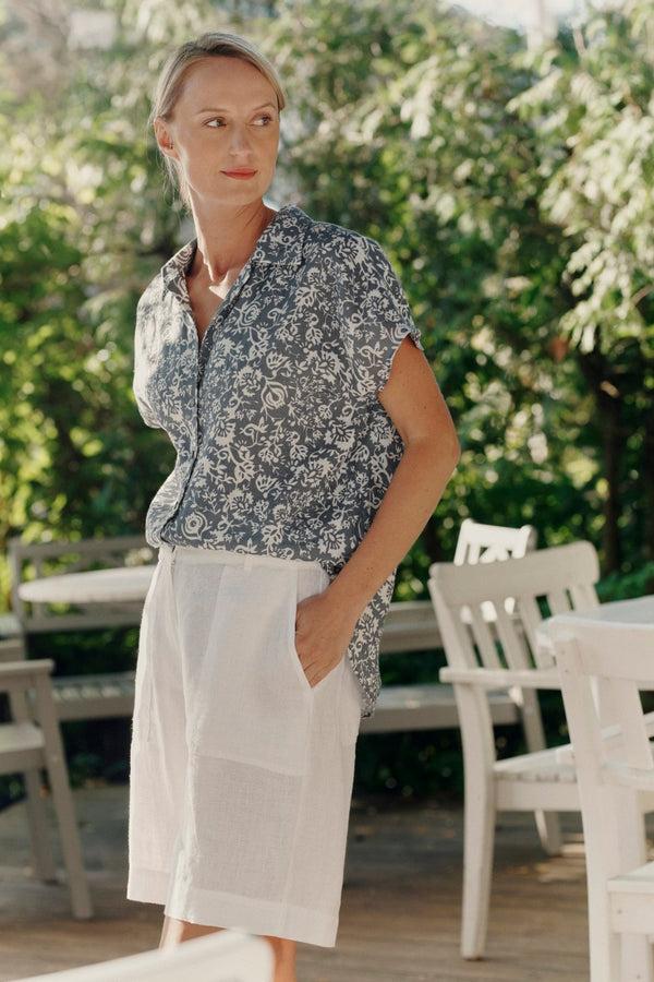 Linen Tales Porcelain Flowers Linen Melody Shirt