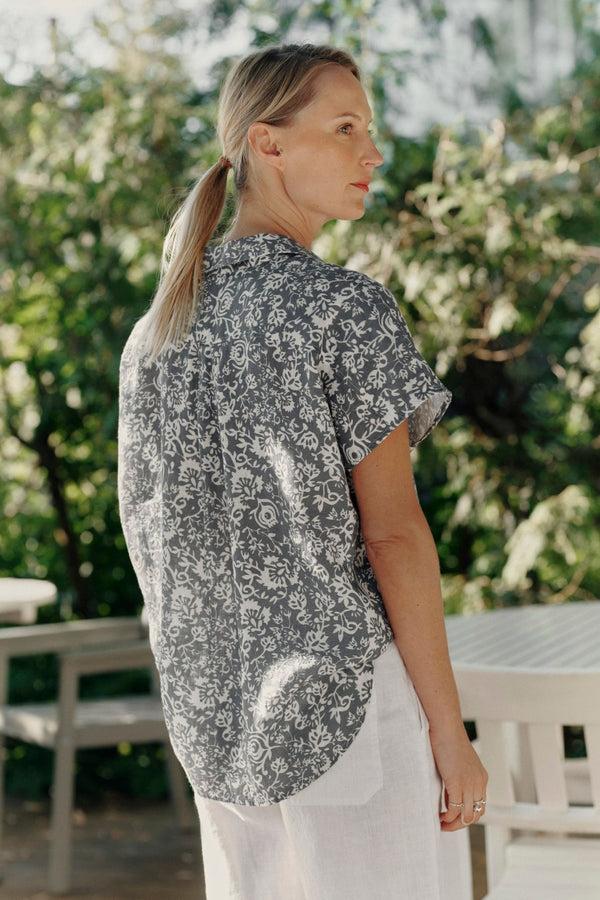 Linen Tales Porcelain Flowers Linen Melody Shirt