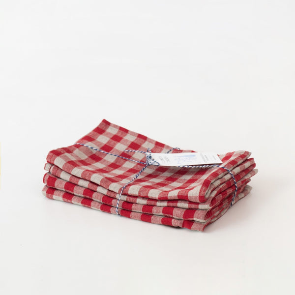 Linen Tales Red Gingham Linen Kitchen Towel
