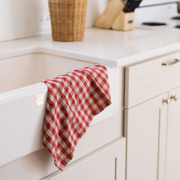 Linen Tales Red Gingham Linen Kitchen Towel