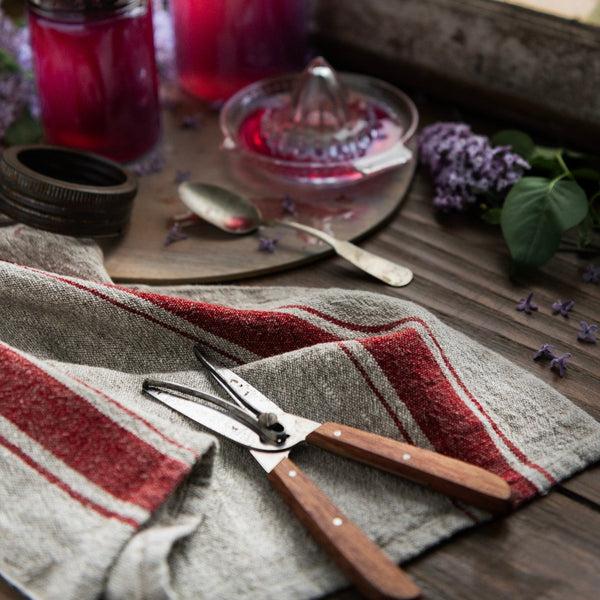 Linen Tales Red Stripe Vintage Linen Kitchen Towel