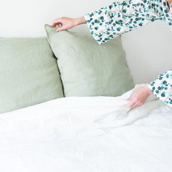 Linen Tales Sage Linen Cushion Cover