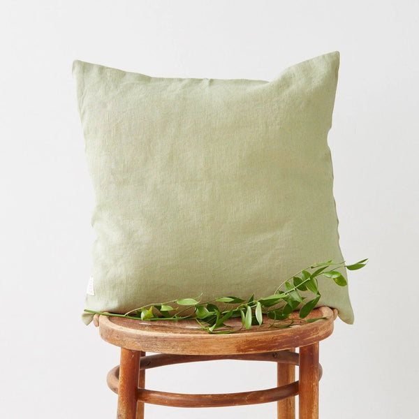 Linen Tales Sage Linen Cushion Cover