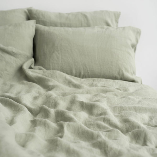 Linen Tales Sage Linen Duvet Cover Set