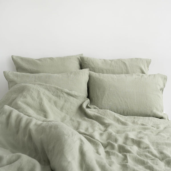 Linen Tales Sage Linen Duvet Cover Set