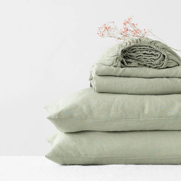 linen tales Sage Linen Sheet Set