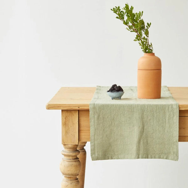 linen tales Sage Linen Table Runner