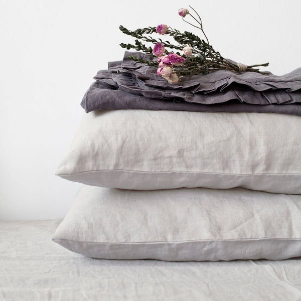 Linen Tales Silver Linen Pillowcase