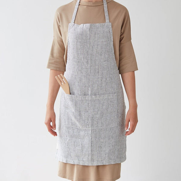 linen tales Thin Black Stripes Linen Daily Apron