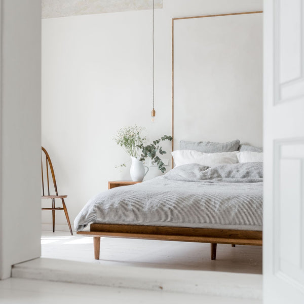 Linen Tales Thin Black Stripes Linen Pillowcase