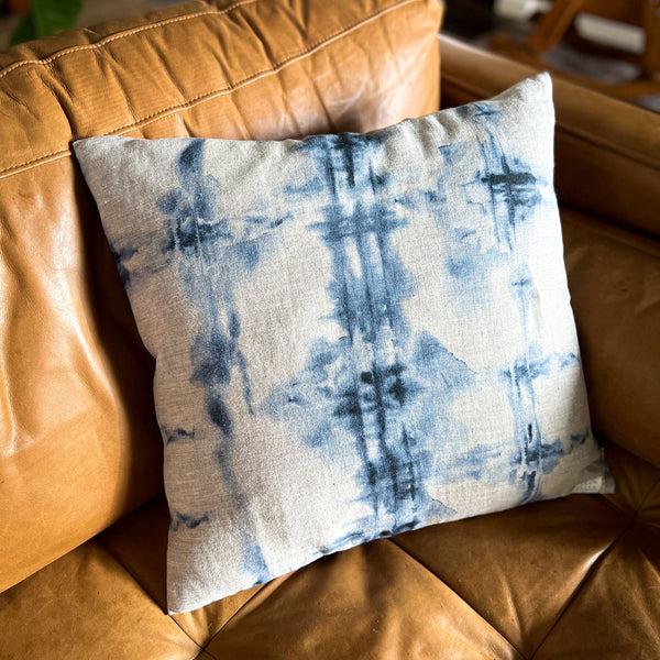 Linen Tales Tie Dye On Natural Linen Cushion Cover