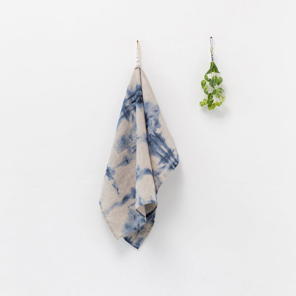 linen tales Tie Dye on Natural Linen Kitchen Towel