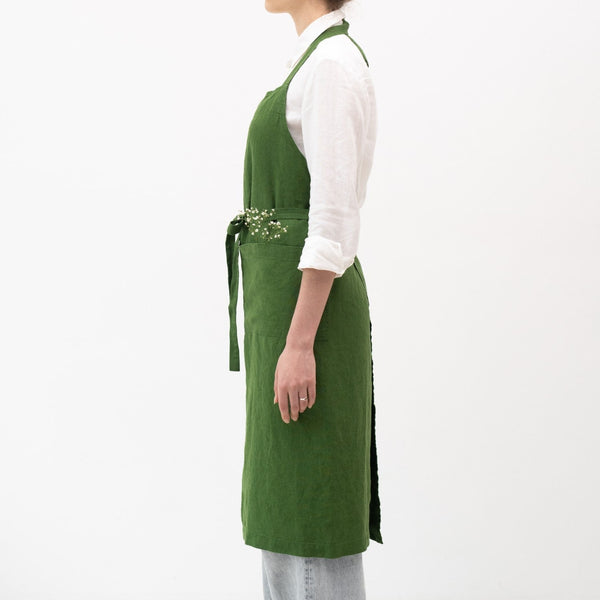 Linen Tales True Green Linen Chef Apron
