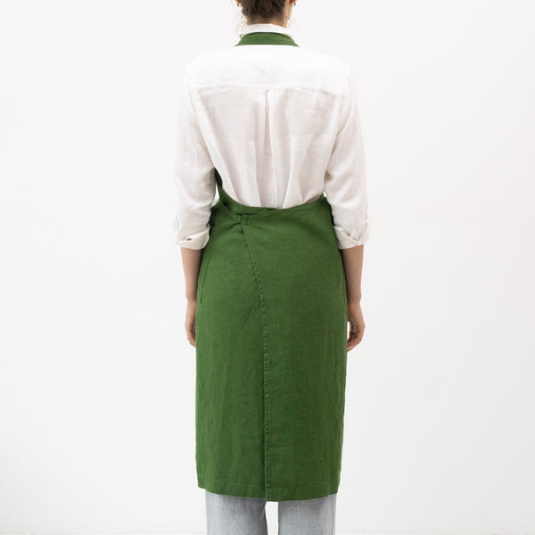 Linen Tales True Green Linen Chef Apron
