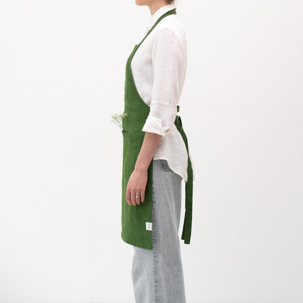 Linen Tales True Green Linen Daily Apron