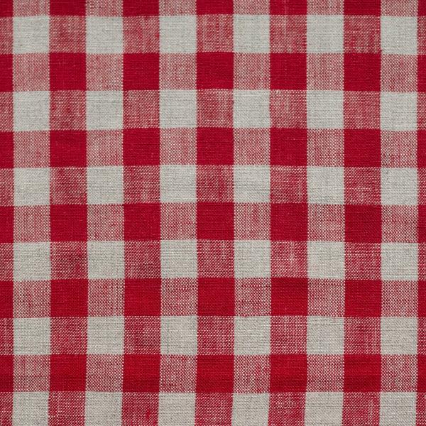 linen tales Unwashed Red Gingham Fabric 190 g/sq.m
