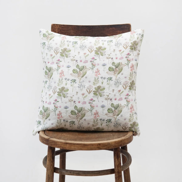 linen tales White Botany Linen Cushion Cover