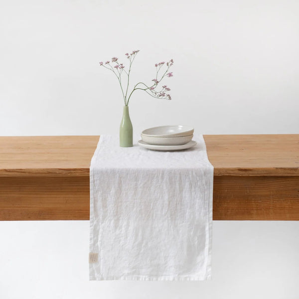 linen tales White Lightweight Linen Table Runner