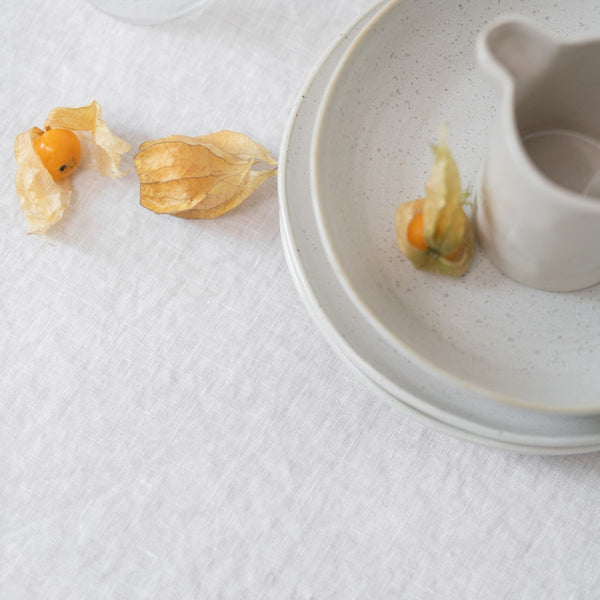 Linen Tales White Lightweight Linen Tablecloth