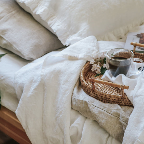 Linen Tales White Linen Duvet Cover