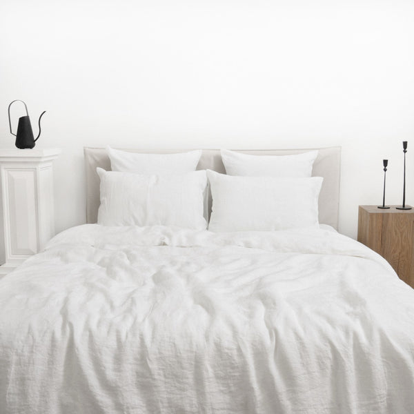Linen Tales White Linen Duvet Cover Set