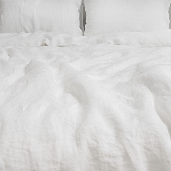 Linen Tales White Linen Duvet Cover Set