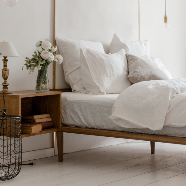 Linen Tales White Linen Fitted Sheet