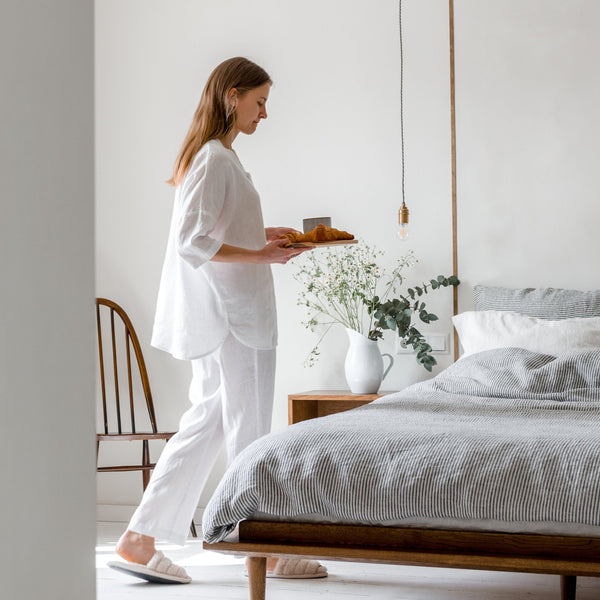 Linen Tales White Linen Pillowcase