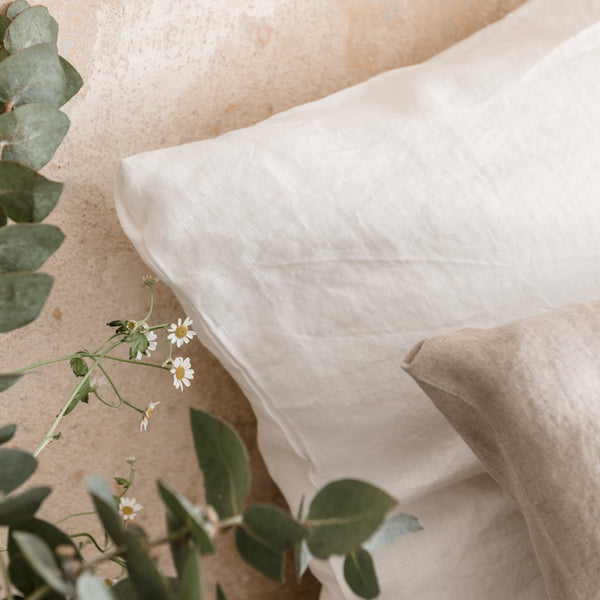 Linen Tales White Linen Pillowcase