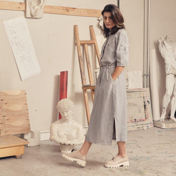 Linen Tales Wind Grey Linen Linden Dress