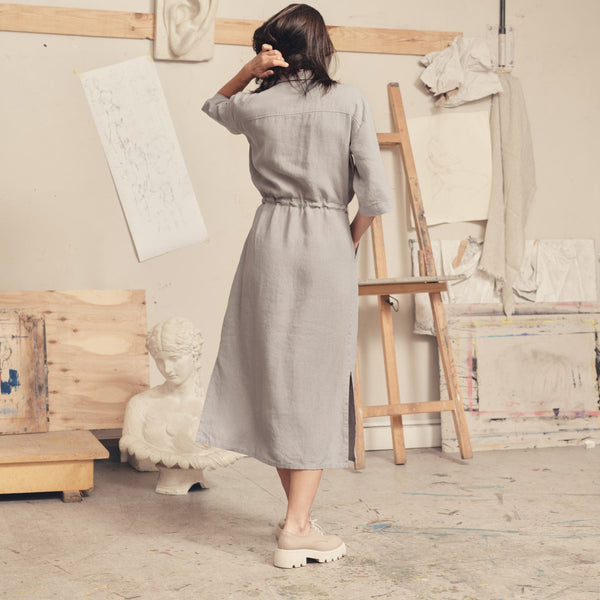 Linen Tales Wind Grey Linen Linden Dress