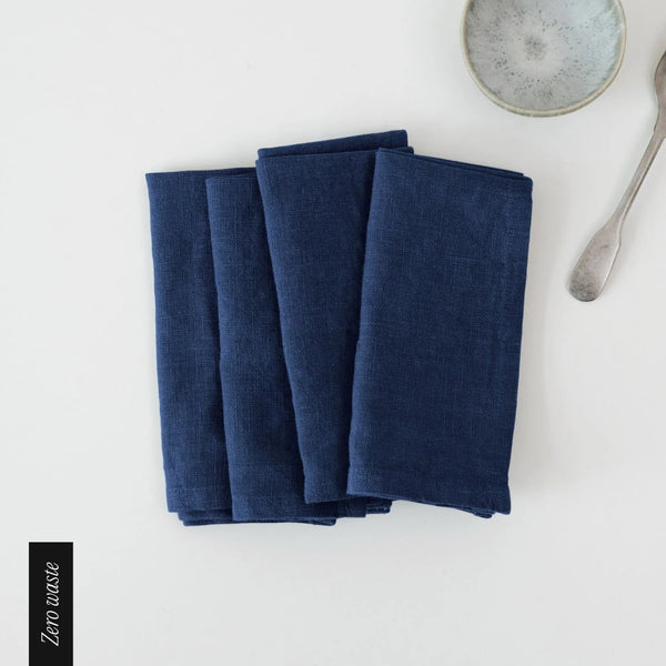 linen tales Zero Waste Navy Linen Napkins Set of 4