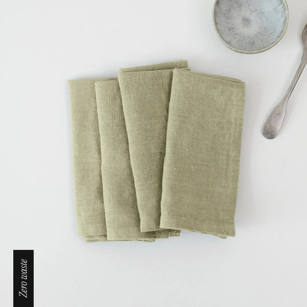 linen tales Zero Waste Sage Linen Napkins Set of 4