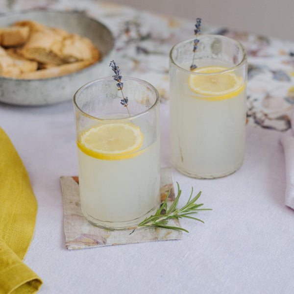 Linen Tales Meadow On Natural Linen Coasters Set Of 4