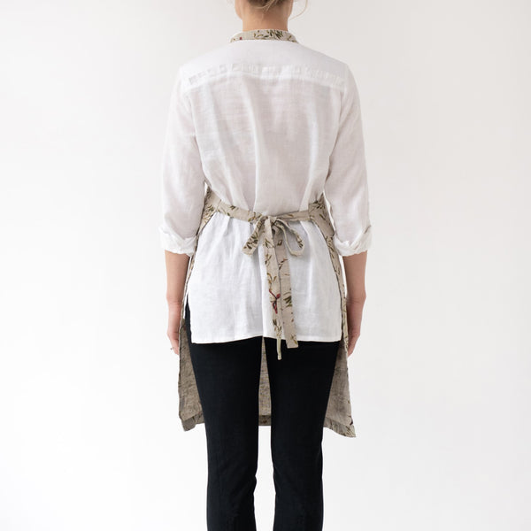 Linen Tales Mistletoe On Light Natural Linen Daily Apron