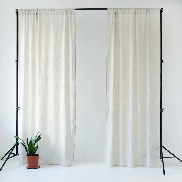 linen tales Natural Linen Daytime Rod Pocket Curtain Set of 2
