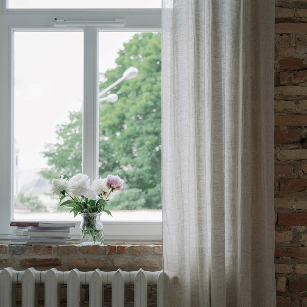 Linen Tales Natural Linen Daytime Tie Top Curtain Set Of 2