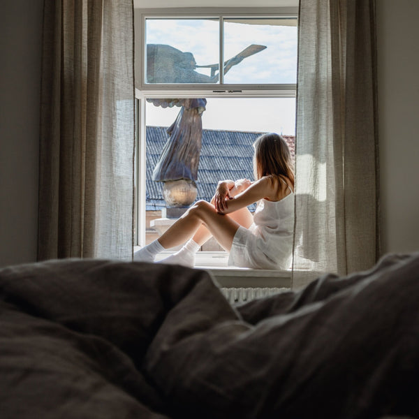 Linen Tales Natural Linen Night Time Rod Pocket Curtain Set Of 2