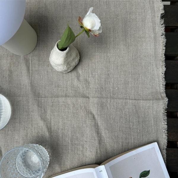 Linen Tales Natural Linen Table Runner With Fringes
