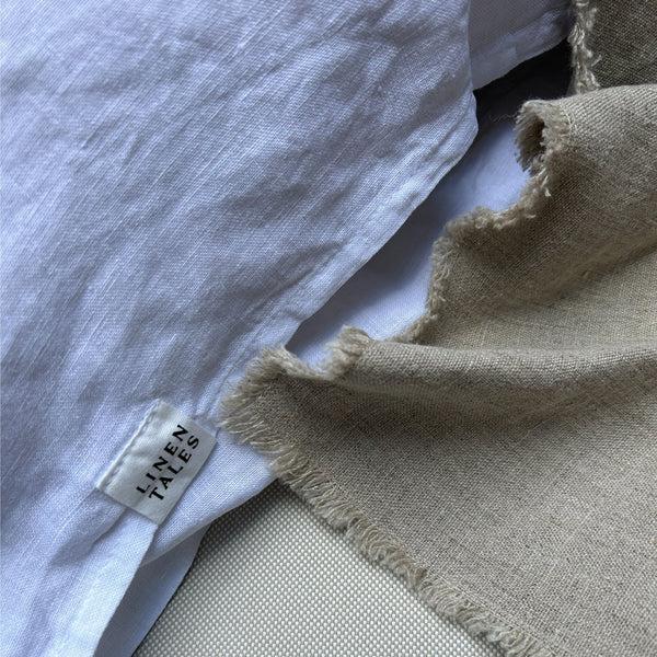 Linen Tales Natural Linen Table Runner With Fringes