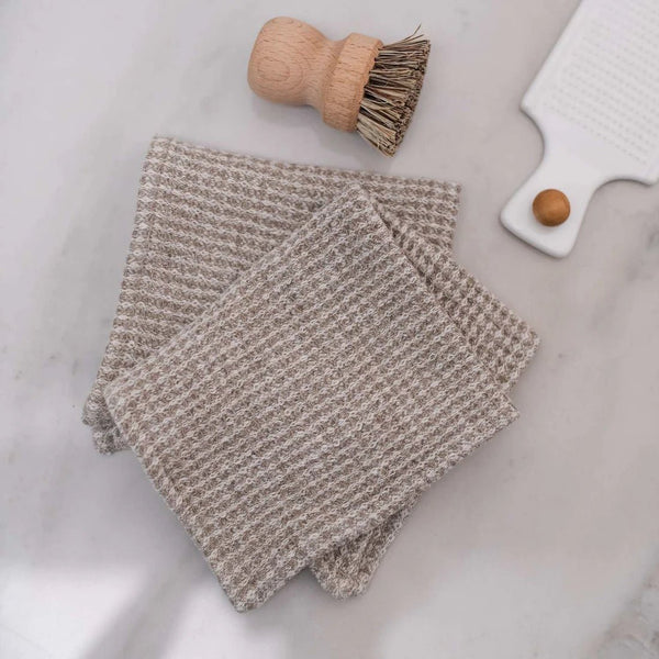 Linen Tales Natural Linen Waffle Dishcloth Set Of 2