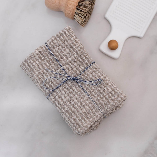 linen tales Natural Linen Waffle Dishcloth Set of 2