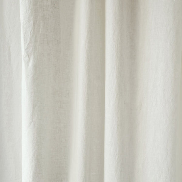 Linen Tales Off-White Linen Night Time Tie Top Curtain Set Of 2