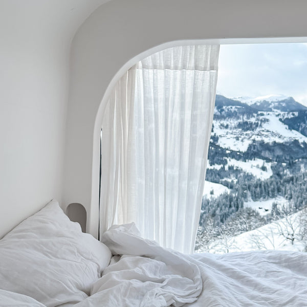 Linen Tales Optical White Linen Daytime Rod Pocket Curtain Set Of 2