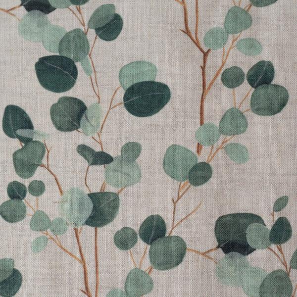 linen tales Unwashed Eucalyptus on Light Natural Linen Fabric 185 g/sq.m