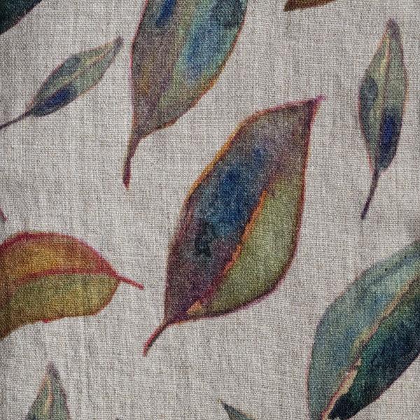 linen tales Unwashed Golden Fall on Dark Natural Linen Fabric 240 g/sq.m