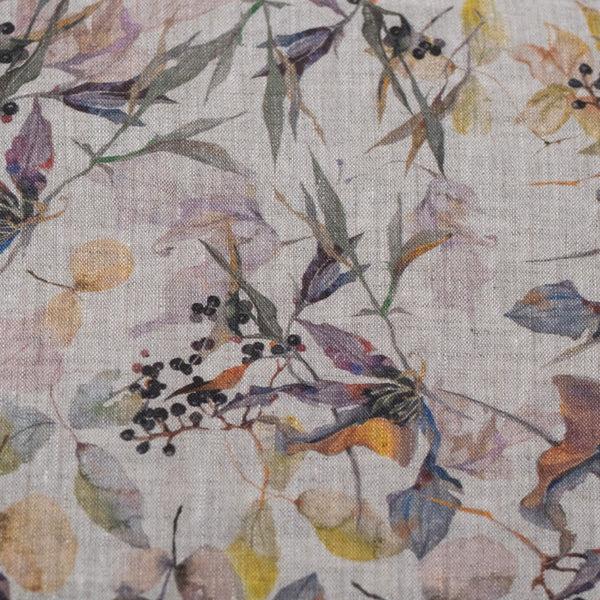linen tales Unwashed Meadow on Light Natural Linen Fabric 185 g/sq.m