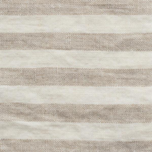 linen tales Unwashed Natural Stripes Linen Fabric 190 g/sq.m