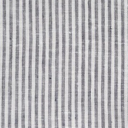 linen tales Unwashed Thin Black Stripes Linen Fabric 240 g/sq.m